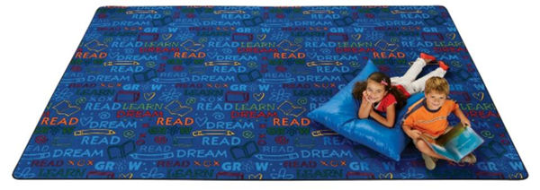 Picture of 4' x 6' Read to Dream Blue Pattern Carpet