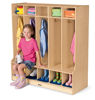 Picture of Toddler 5 Section Coat Locker with Step - with Clear Cubbie-Trays