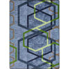 Picture of Blue Geo-Helix Pattern Rug Sapphire 3'10" x 5'4"