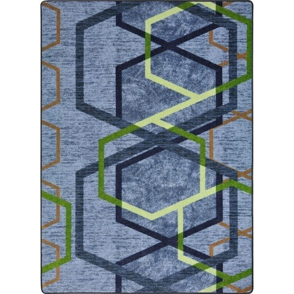 Picture of Blue Geo-Helix Pattern Rug Sapphire 5'4"x7'8", Carpet