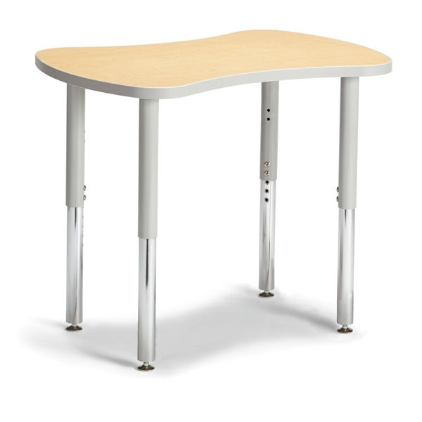 Picture of Bow Tie Shape Collaborative Table- MOBILE  Maple top with Gray Accents and Clear TRAY