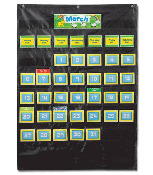 Picture of Deluxe Calendar Black Pocket Chart