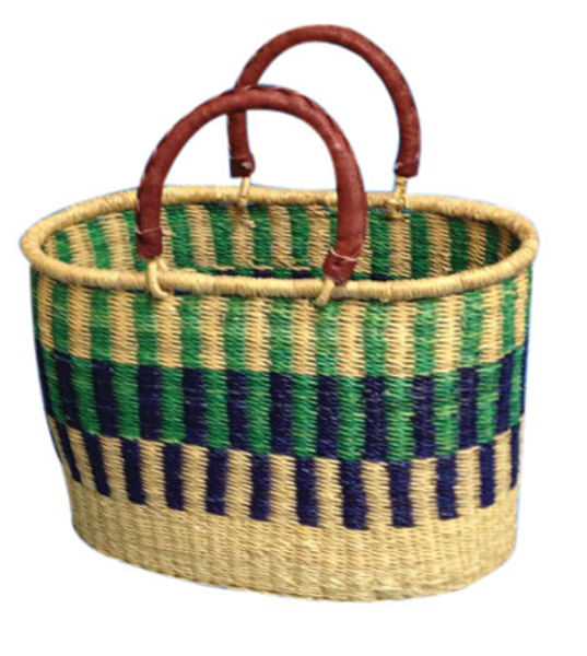 Picture of Large Oval Basket with handles Multi color