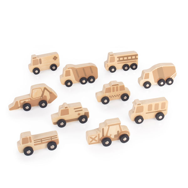 Picture of Mini Wooden Trucks, set of 10