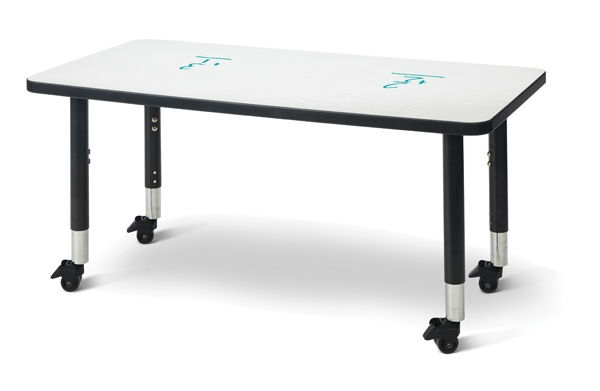 Picture of Rectangle Dry Erase Table - Mobile Makers Station with Drawer