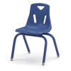 Picture of Stacking chairs 14" Set of 6- Blue Chair and legs.