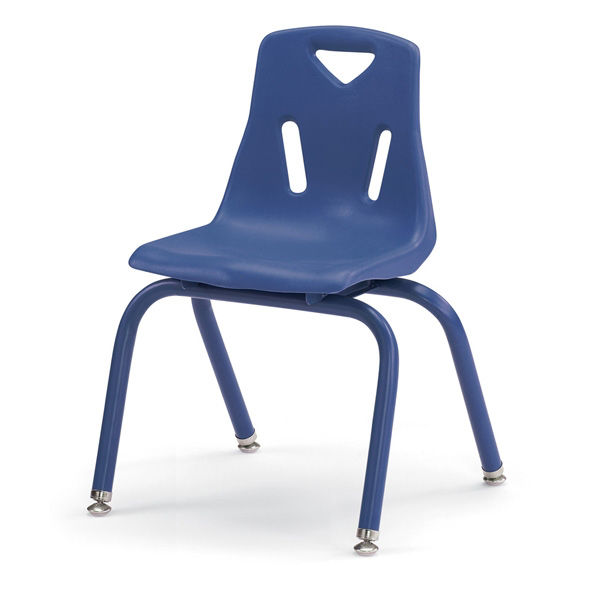 Picture of Stacking chairs 14" Set of 6- Blue Chair and legs.