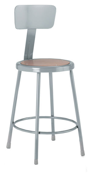 Picture of Steel Stool with Backrest  18"