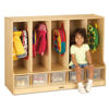Picture of Toddler 5 Section Coat Locker with Step - with Clear Cubbie-Trays