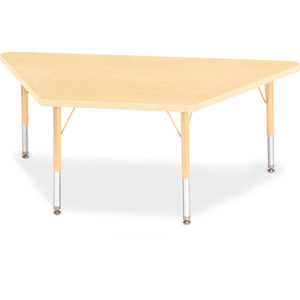 Picture of Trapezoid Table 30” x 60” with Maple top & Edge-banding Adjustable Ht. Legs