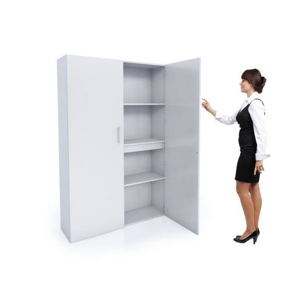 Picture of White Tall and Wide Teachers Cabinet