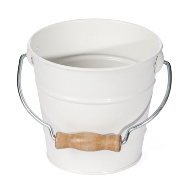 Picture of White Tin Bucket Small, Set of 12