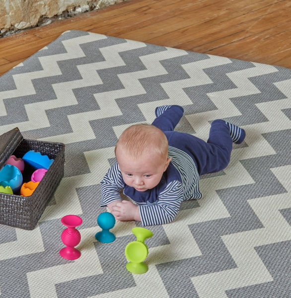 Picture of Play  Mat- Double sided zig zag Gray Pattern and simple animal pattern