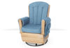 Picture of Glide Safe SWIVEL Rocker - Natural Wood with Blue Cushions
