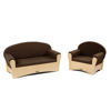 Picture of Espresso Fabric Sofa and Chair with wood frame