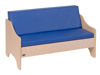 Picture of Blue Vinyl Sofa with wood sides