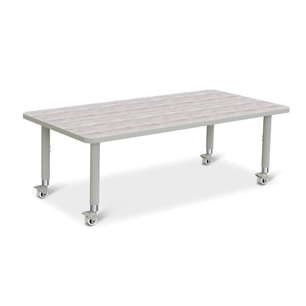 Picture of Rectangle Driftwood top MOBILE Activity Table 30" x 60"