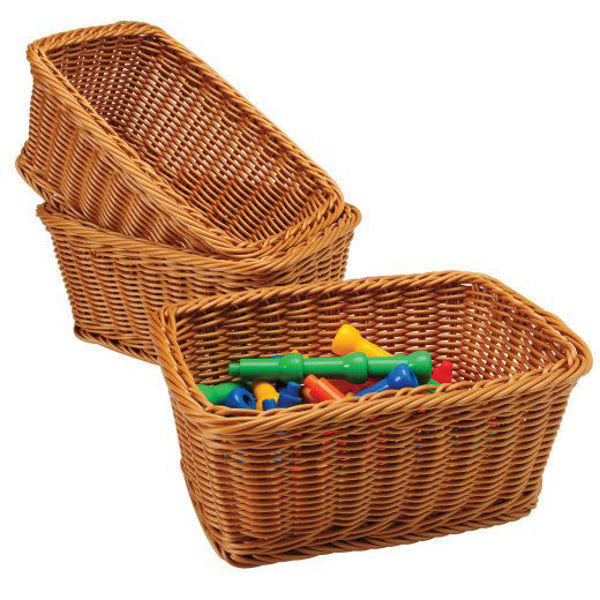 Picture of Set of 3 Matching Rectangular Woven Baskets