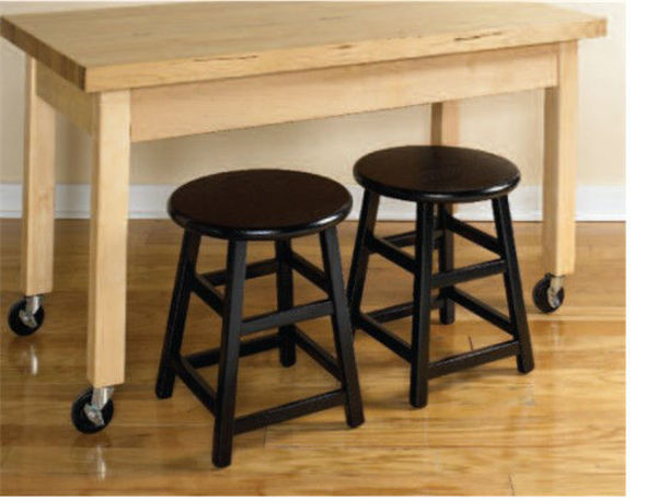 Picture of Black-Stained Wood Stool 16"