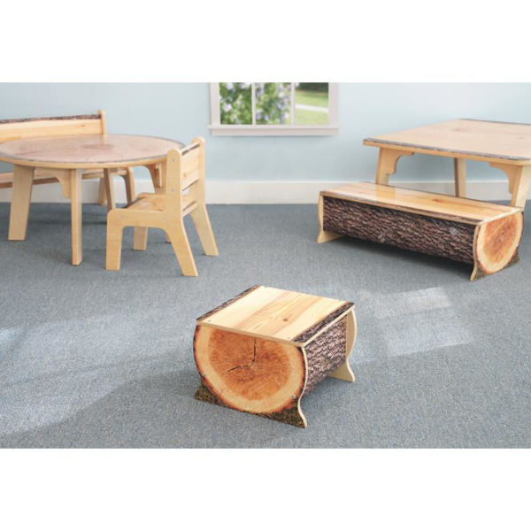 Picture of Natural Seating with Live Edge- Small Log Bench 10" Height
