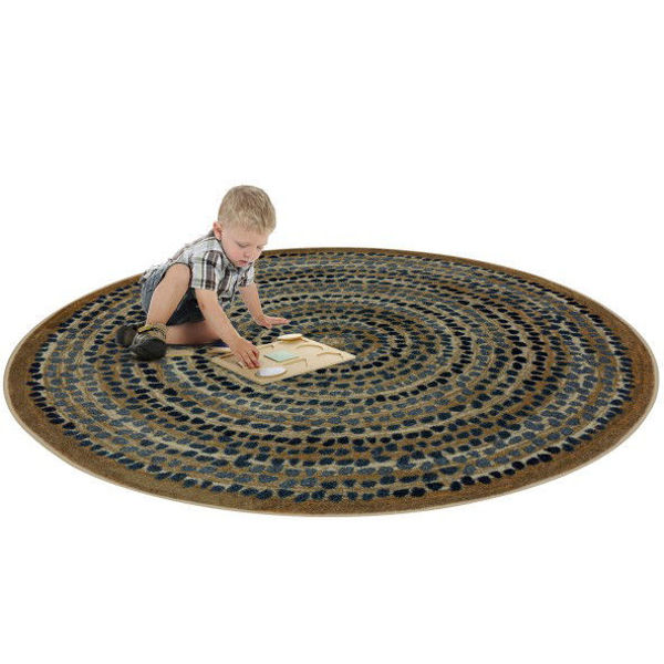 Picture of Peaceful Spiral Pebbles Rug 5'4" Round