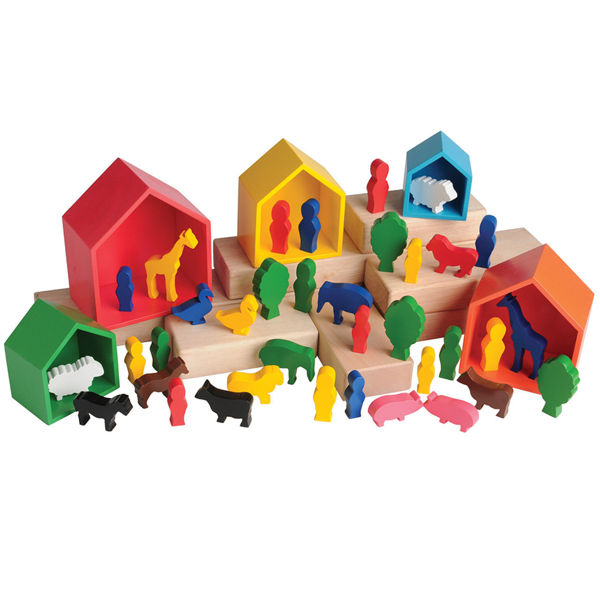 Picture of Wooden Nesting Houses and Figures