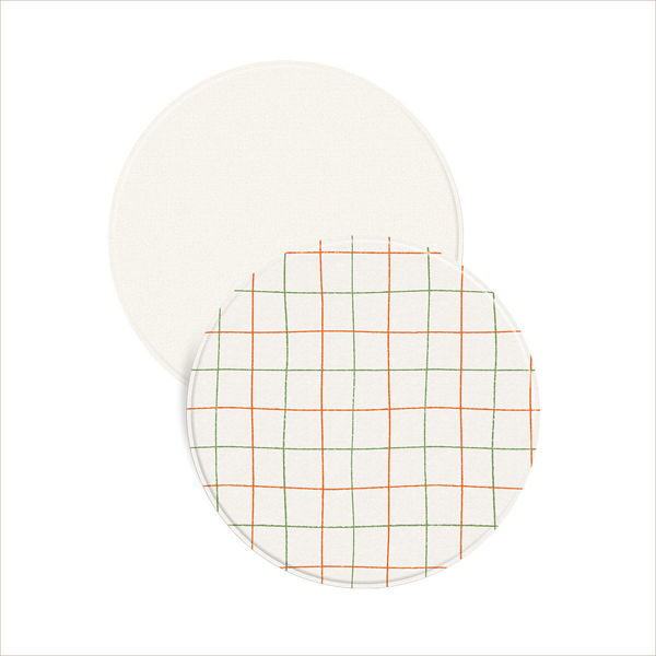 Picture of Round Soft Infant Play Mat Checker/ Ivory Pattern